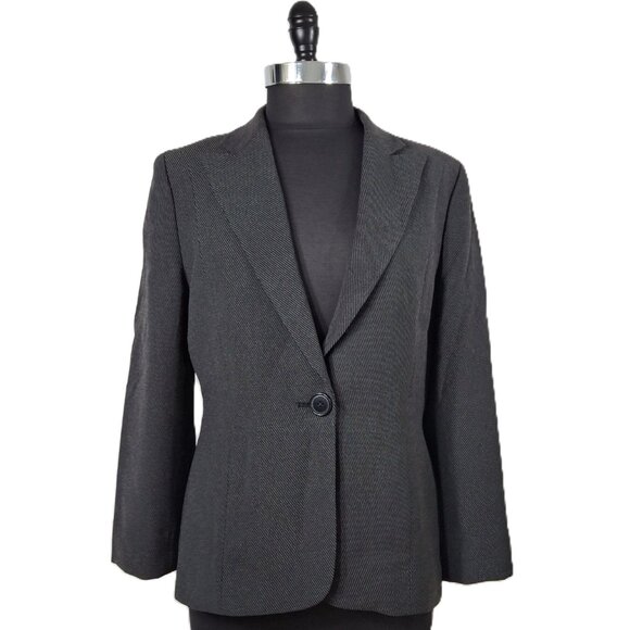 Anne Klein Tailored One Button Career Suit Blazer Jacket Sz 12 Lined Vintage - Picture 2 of 15